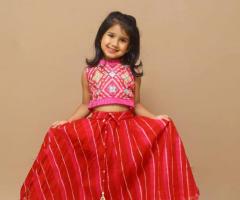 Charming Pink Lehariya Lehenga  Perfect for Festive Celebrations- Kesari Couture