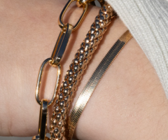 3pc Women's Vintage Snake Bone Bracelet