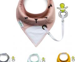 Buy Cotton Baby Bibs with Pacifier Holder