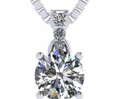 Stunning 1.00ct Simulated Diamond Necklace - Sterling Silver & Zirconia
