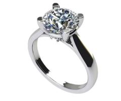 Platinum-Plated 1ct Round Cut Zirconia Engagement Ring - Size 5