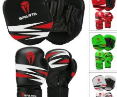 Spartawarrior Kids Boxing Gloves and Pads Set - Hook and Jab Mitt for Fitness Training