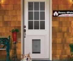 French Doors with Convenient Built-In Dog Door