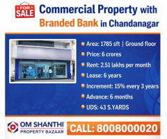 SALE OF COMMERCIAL PROPERTY WITH BRANDED BANK AT CHANDANAGAR