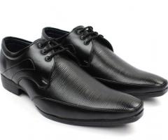 Groofer Black Lace -Up Formal Shoes
