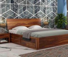 Wooden Bed Queen Size Online at PlusOne