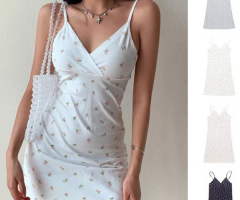 Women Camisole Strap Spaghetti Mini Dress V Neck Bodycon Dress Party ClubWear