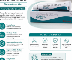 Buy Tazret Gel (Tazarotene) | Acne & Skin Care Solution | Onlinegenericmedicine