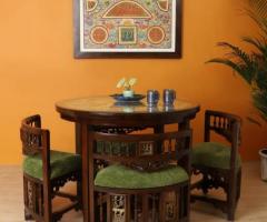 Stunning Handcrafted Teak Dining Table – Add Beauty to Your Home, Order Today!