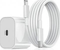 iPhone oplader 20 W, USB C hurtigoplader, med kabel