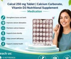 Calcal 250 mg Tablet | Bone Health Calcium & Vitamin D3 Formula