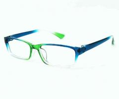 Customizable Rectangle Prescription Glasses in Green Blue Color with Flex Fit