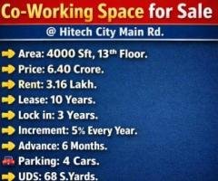 SALE OF COMMERCIAL PROPERTY WITH CO-WORKING SPACE AT HITECHCITY MAIN ROAD
