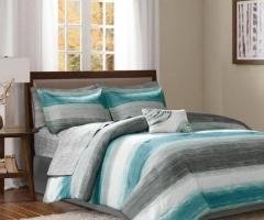 Madison Park Saben 7-Piece Bedding Sets with Cotton Sheets | Modern Bed in a Bag