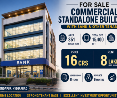 Sale of commercial Standlone buliding with bank and other tenants at kondapur