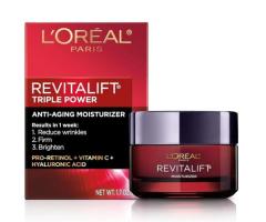 L'Oreal Paris Revitalift Triple Power Anti-Aging Face Moisturizer, Pro Retinol, Hyaluronic Acid