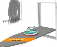Space-saving wall mount ironing board
