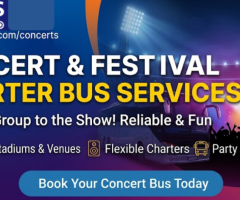 Safe Charter Bus for Concert Travel