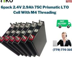 6pack 2.4V 2.9Ah 75C Prismatic LTO Cell With M4 Threading