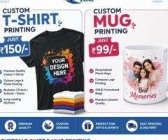 T Shirt printing Rs. 150/- | Mug Printing Rs. 99/- | Call Now Creative Zone | 501