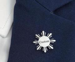 Personalized Name Engraved Sunflower Cufflink-Brooch Set