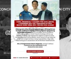 Congressman Regencia: "I accept the Challenge, I Commend Roy Ga!
