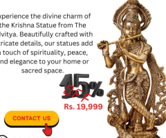 Exquisite Lord Krishna Brass Idol for Devotees
