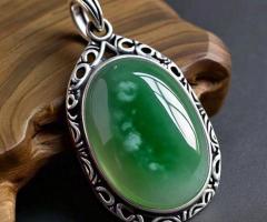 Ceridwen Sterling Silver Real Green Chinese Jade Pendant