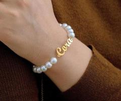 Custom Pearl Name Bracelet