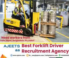 Looking for Forklift Drivers from India, Nepal, Bangladesh