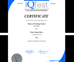 Buy Fake IQ Certificates — Realistic Novelty Replacement IQ Test Scores!