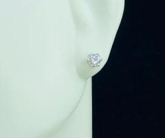 Find your perfect sparkle with Ollienosha Solitaire Diamond Stud Earrings.