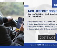Taxi Utrecht 24/7 – Snel & Betrouwbaar met Taxi Utreg