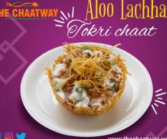 The Best Aloo Lachha Tokri chaat in The Chaatway Cafe.