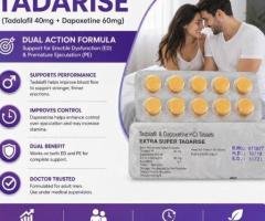 Extra Super Tadarise Tablet (Tadalafil 40mg + Dapoxetine 60mg)