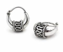 Buy Kaju Bali Sterling Silver Hoop Earrings - Doongriwala’s Exports