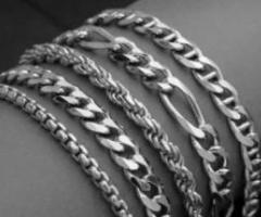 Silver bracelet for men - 1
