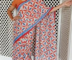 Block-printed Sarees for Traditional Look