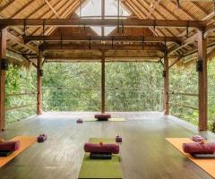 Yoga dans un lieu paradisiaque