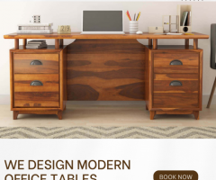 Buy Acco Solid Wood Modern Executive Desk at Nismaaya Decor