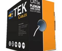 CAT5E PLENUM 1000FT, BARE COPPER 24AWG, 350MHZ ETHERNET CABLE