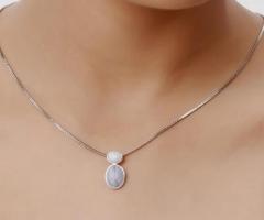 Fira SIlver Double Drop Natural Pearl Beaded Silver Necklace