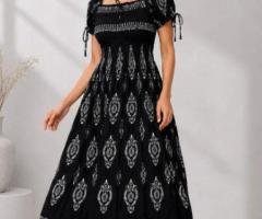 Women's Black Boho Maxi Dress