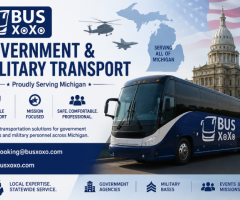Government and Military Transport Charter Bus Rental Services in Michigan