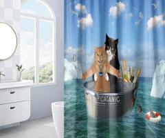 Revamp Your Bathroom with Affordable Shower Curtains Featuring Adorable Cats