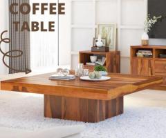 Create a cozy focal point in your living room with our captivating coffee table