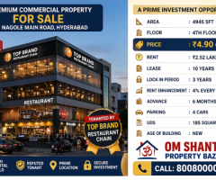 SALE OF COMMERCIAL PPPPROPERTY WITH TOP BRAND RESTURANT CHAIN TENANTS AT NAGOLE MAIN ROAD