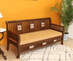Create Cozy Spaces: 3-Seater Wooden Sofas for Sale!