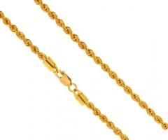 22ct Gold Hollow Rope Chain | Thickness 2.68mm