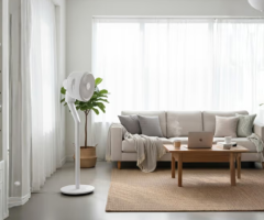 Bora Pedestal Fan Featuring Feather Touch Controls